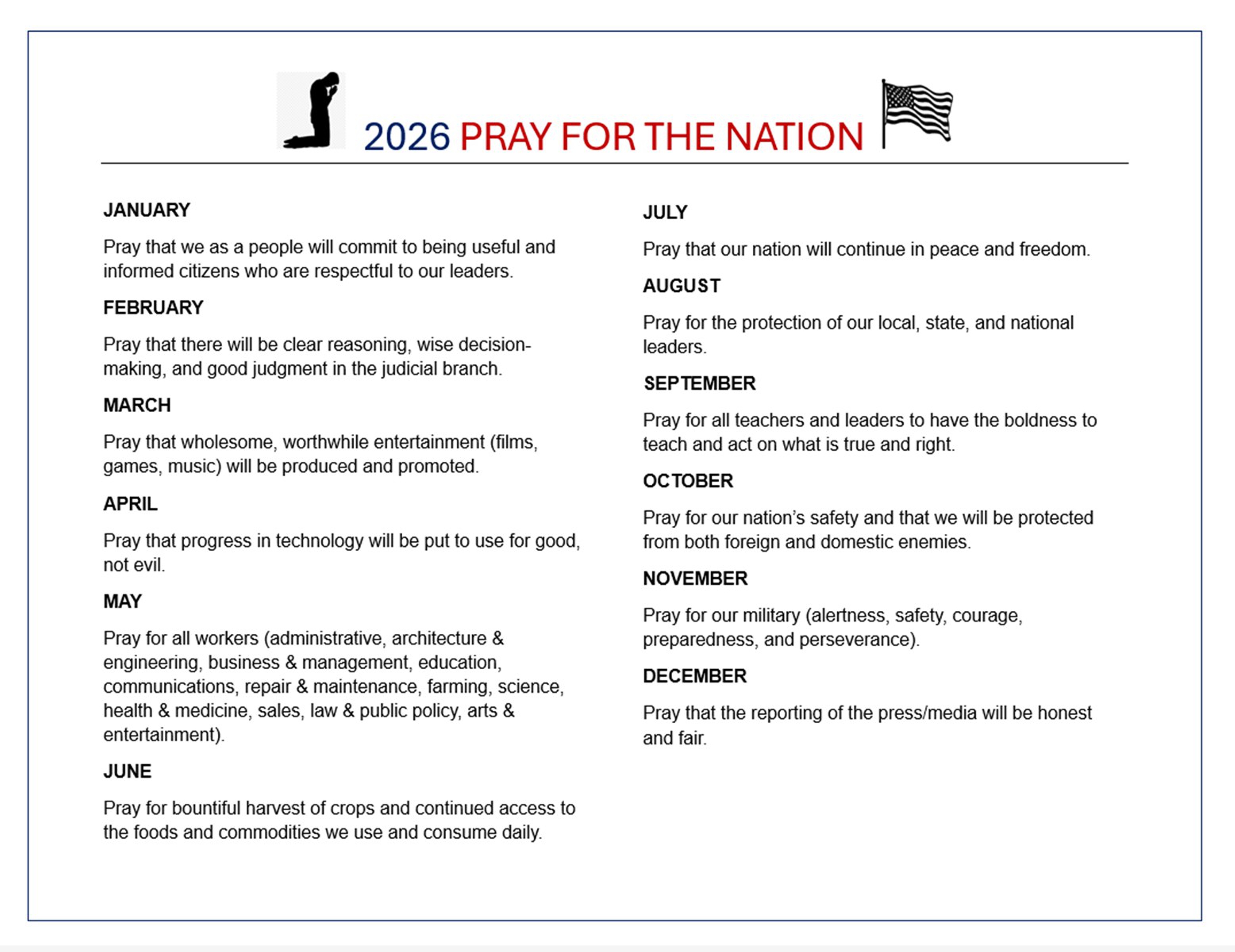 2026 Pray for the Nation