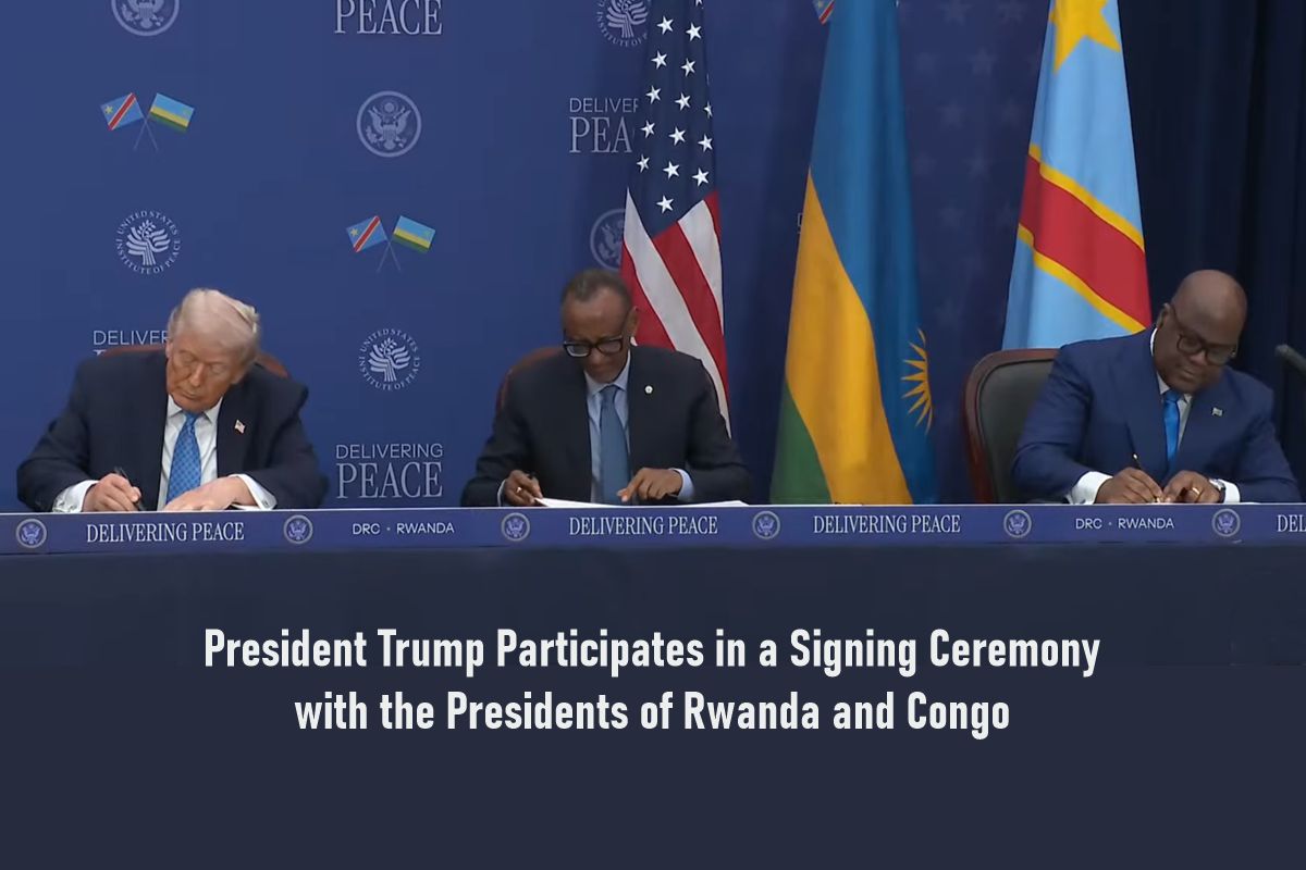 President Trump Participates in a Signing Ceremony with the Presidents of Rwanda and Congo