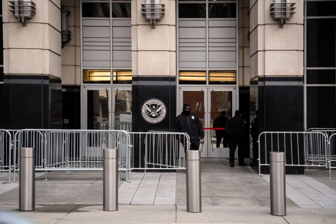 U.S. ICE at the DHS in Washington on Feb. 17, 2026.