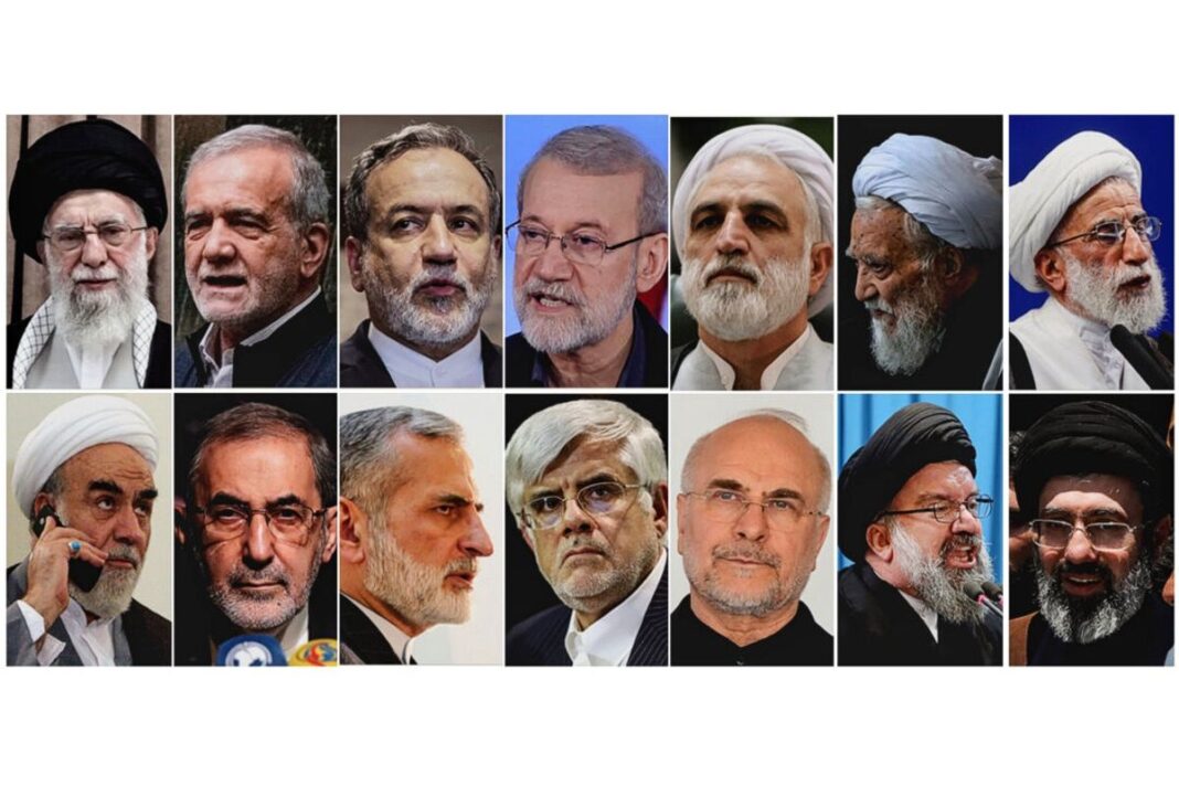 This combo of file photos show Iran's key political and religious figures.