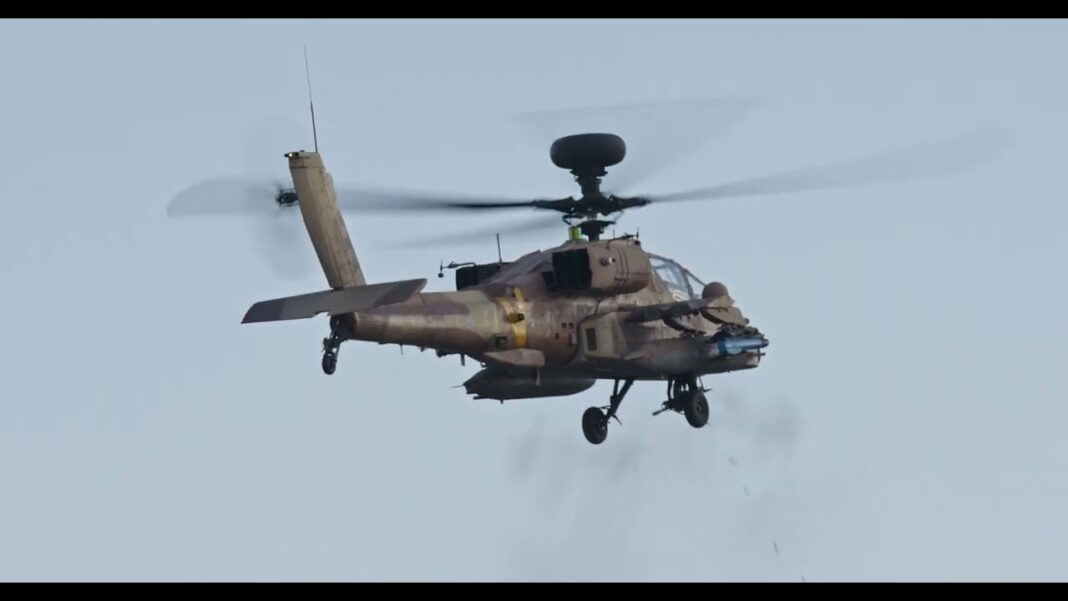 israeli air force apache helicopter firing attack