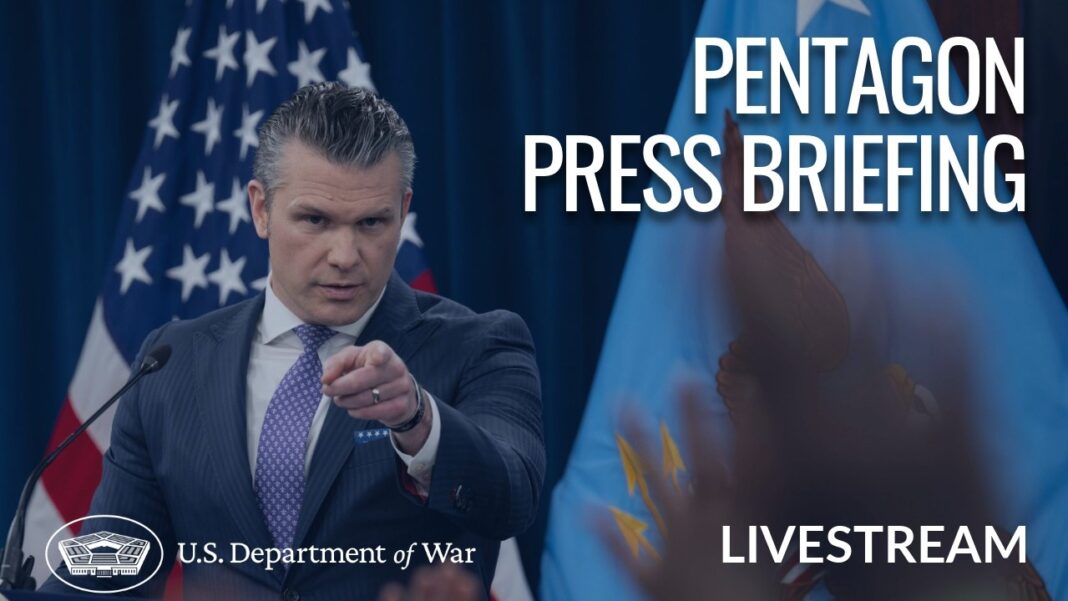 Secretary Hegseth and Chairman Caine hold a press briefing on Operation Epic Fury - 03/31/2026