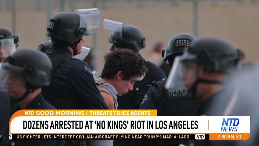 Los Angeles Police Arrest Dozens of Protesters After ‘No Kings’ Rally Turns Into Riot