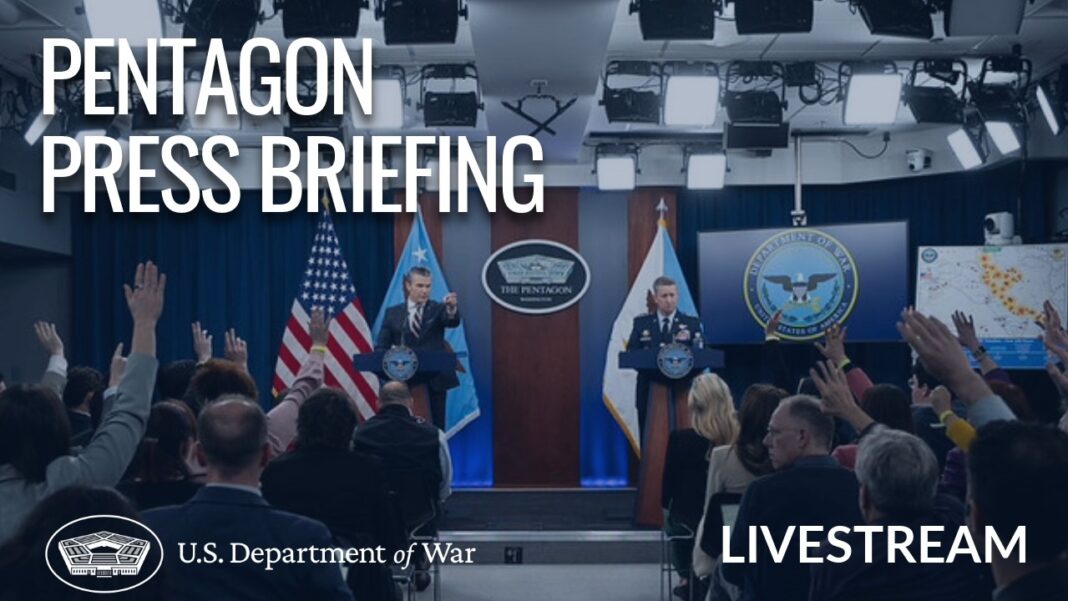LIVE: Secretary of War and CJCS, Air Force Gen. Dan Caine, Hold a Press Briefing at the Pentagon.