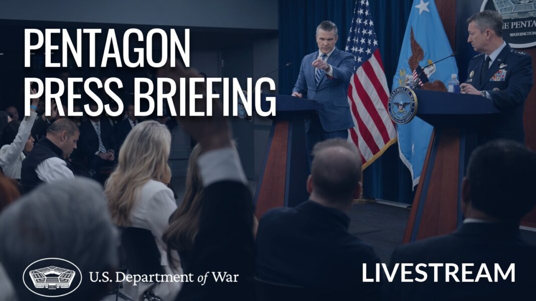 Secretary Hegseth and Chairman Caine hold a press briefing on Operation Epic Fury - 04/16/2026