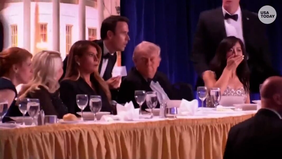 Trump rushed off stage at White House Correspondents' Dinner, guests take cover after loud bangs