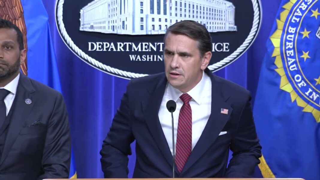 Acting AG Blanche Announces Federal Grand Jury Indicts Former FBI Director for Threats to Harm POTUS