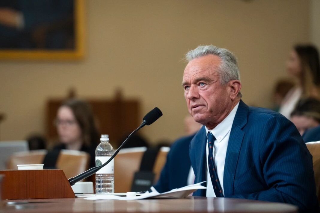 Health Secretary RFK Jr. testifies before the House Committee on Ways and Means on Capitol Hill in Washington on April 16, 2026.