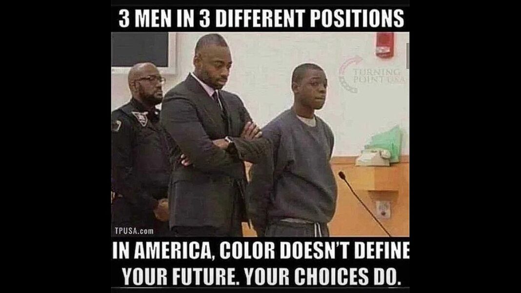 3 Men in 3 Different Positions: In America, color doesn't define your future, your choices do.