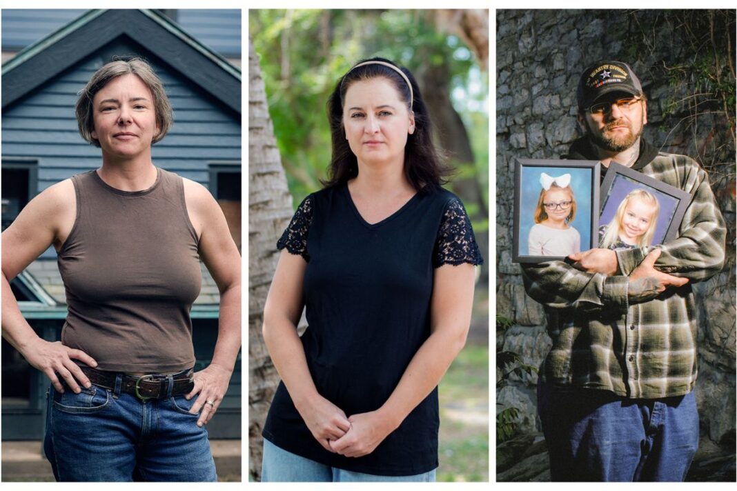 Parents (L–R) Jeanette Cooper, Alexandra Lyaschenko, and Ryan Clarke had their children taken away from them.