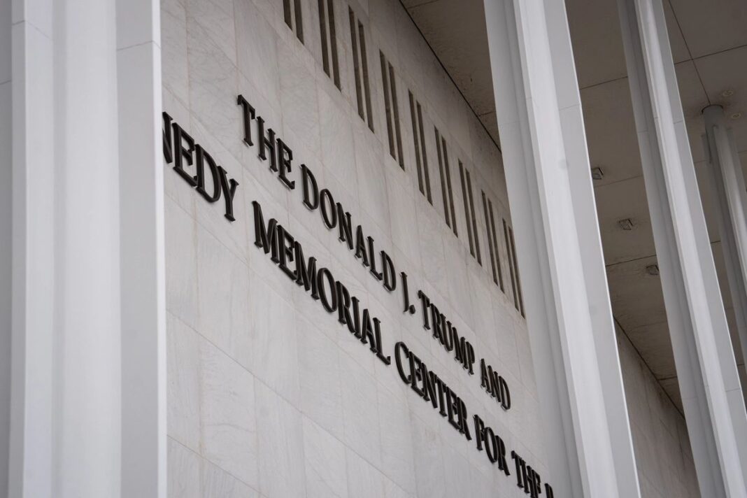 The Donald J. Trump and John F. Kennedy Memorial Center for the Performing Arts in Washington on Dec. 21, 2025.