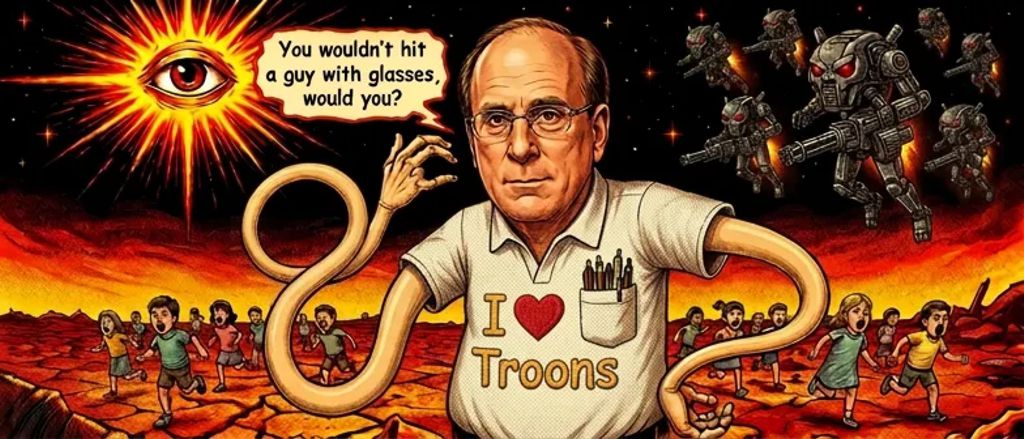 You wouldn't hit a guy with glasses would you? ~ Larry Fink