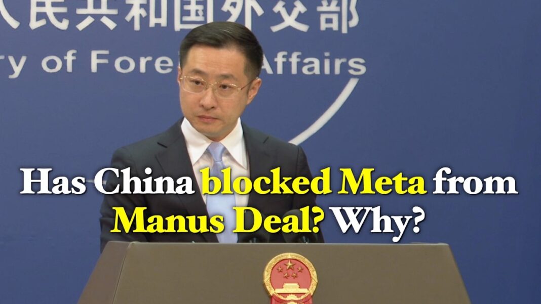 China responds to reported ban on US Meta's $2 billion acquisition of AI startup Manus