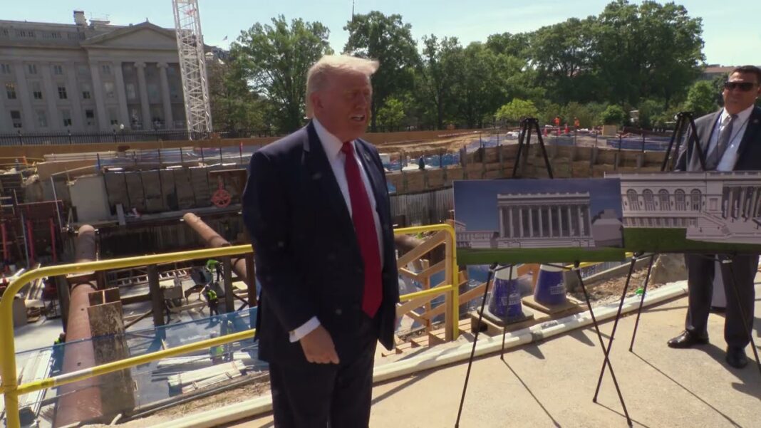 President Trump Visits White House Ballroom Construction