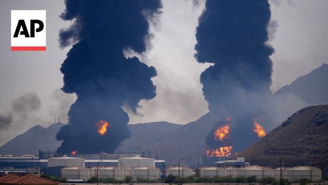 Debris from an Iran drone interception strikes an oil facility in the UAE
