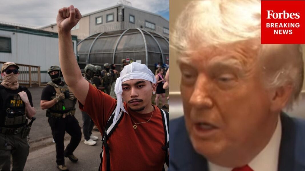 'These People Are Fake—They're All Paid For': Trump Reacts To Protests At New Jersey ICE Facility