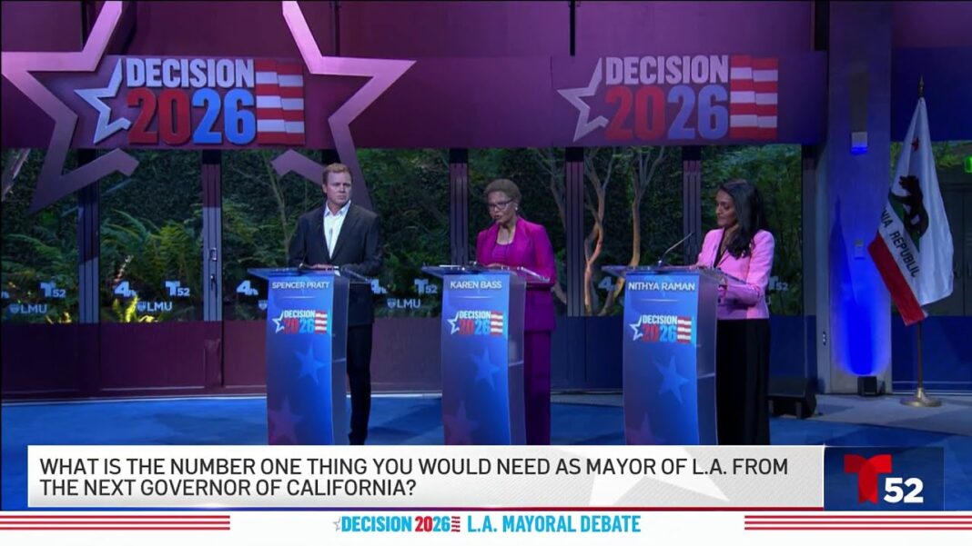 Full NBC4 broadcast: Karen Bass, Spencer Pratt, Nithya Raman debate for LA mayor