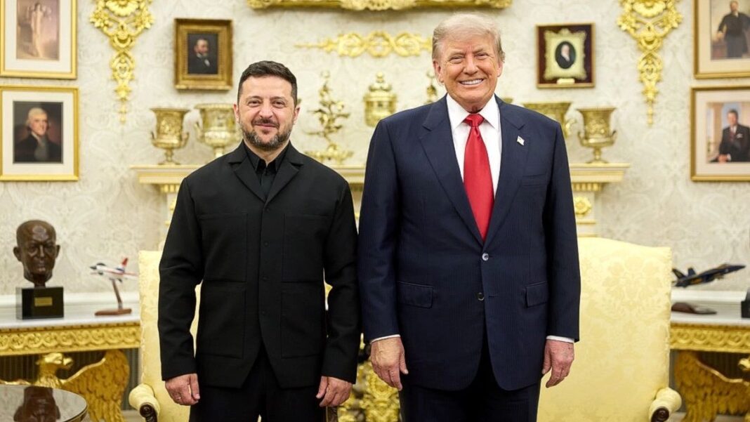 Zelenskyy and Trump in the Oval Office of the White House in Washington on July 28, 2026.