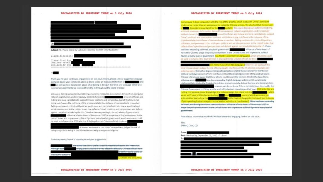 Newly declassified documents released by President Donald Trump on July 16, 2026.