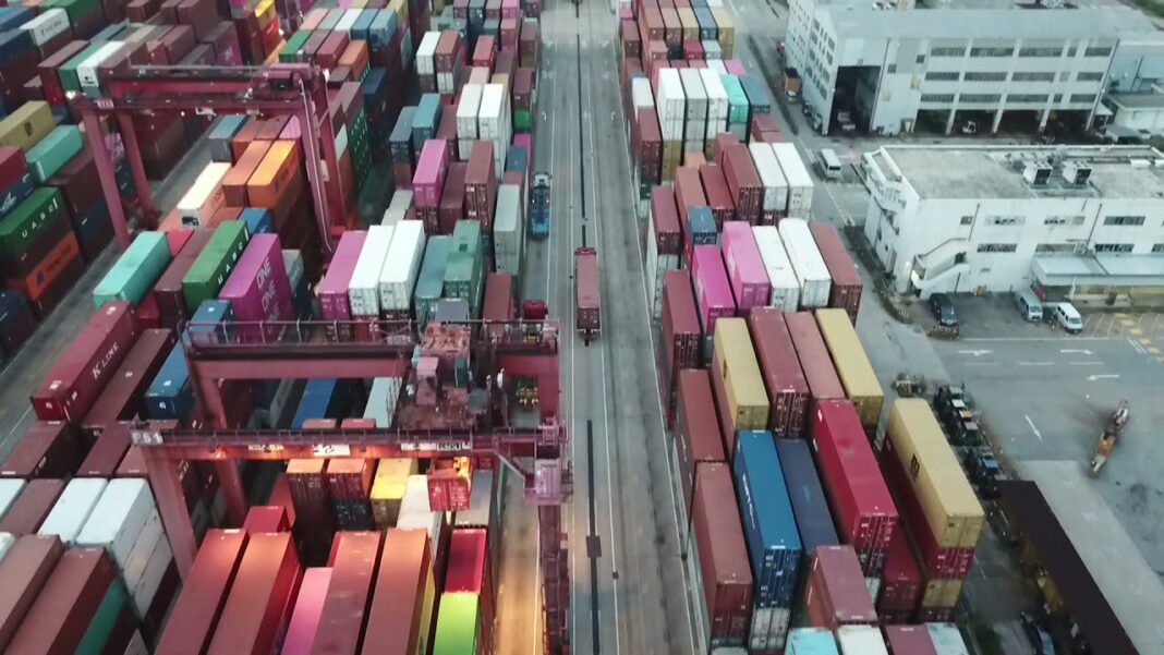 The Kwai Chung Container port in Hong Kong