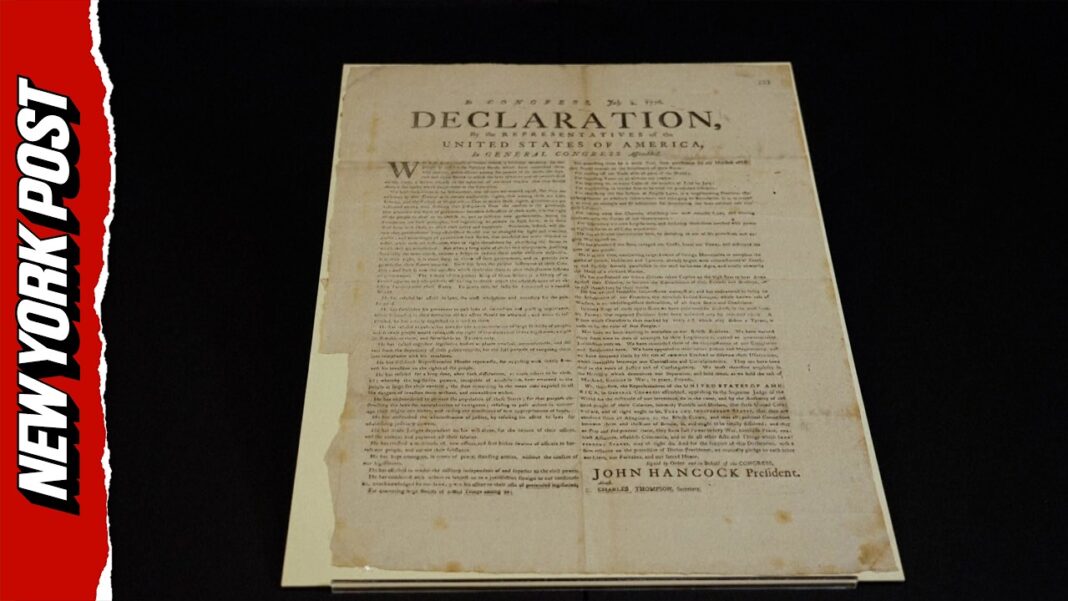 RARE Declaration of Independence Copy Discovered in UK Archives