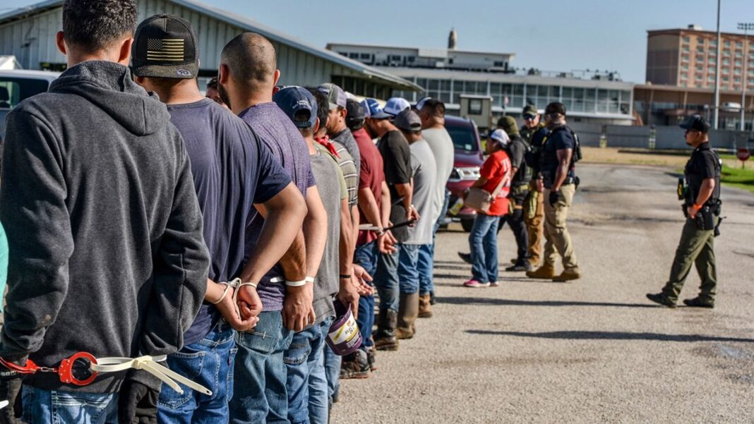 ICE arrested more than 80 illegal immigrants during worksite enforcement operation at Louisiana racetrack in 2025.