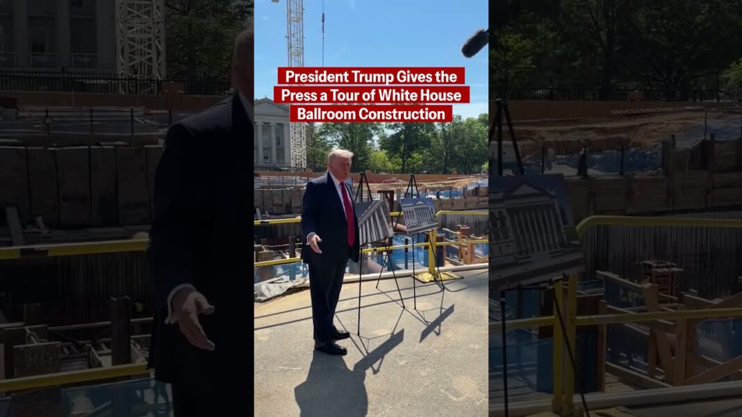JUST NOW: President Trump just gives press a look inside the White House ballroom construction